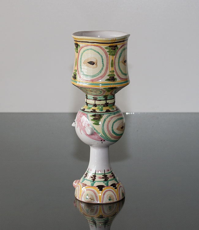 Wiinblad Tulipa-hoved nr. 41, hånddekoreret, blå/hvid eller multi colour