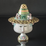 Wiinblad Vase mit Hut handbemalt, mehrfarbig