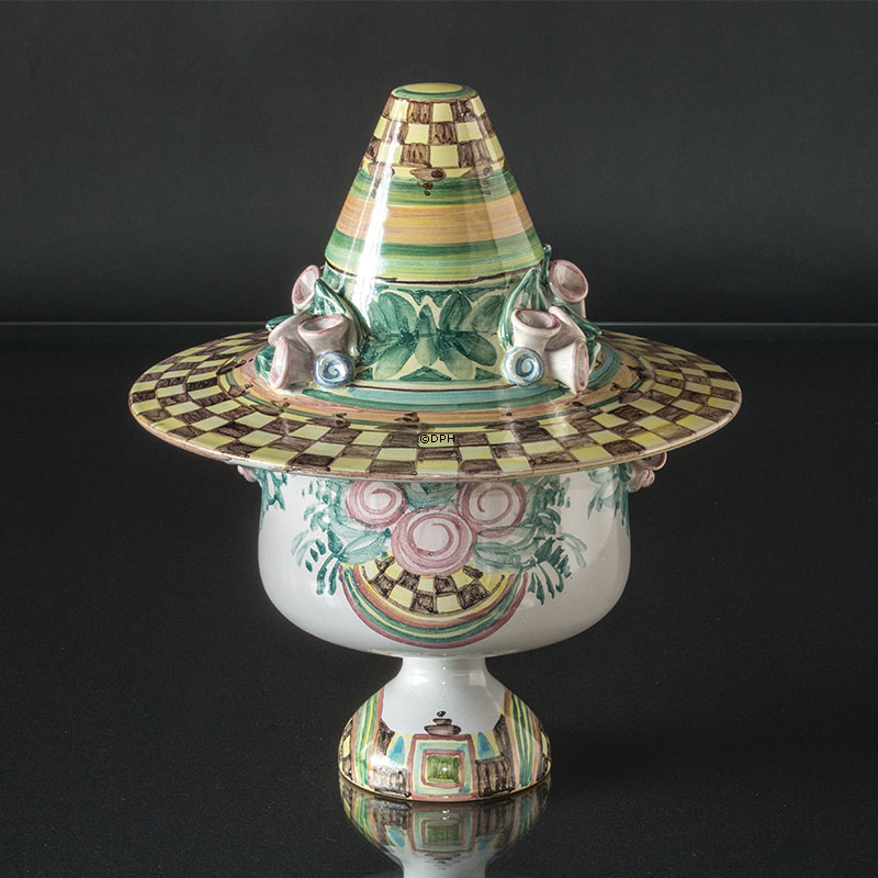 Wiinblad Vase med Hat hånddekoreret, multi colour