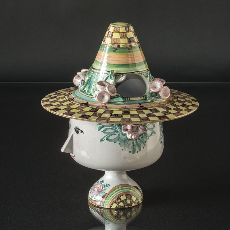 Wiinblad Vase med Hat hånddekoreret, multi colour