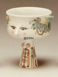 Vase, hånddekoreret. Designet af Bjørn Wiinblad. Blå/hvid eller multi colour