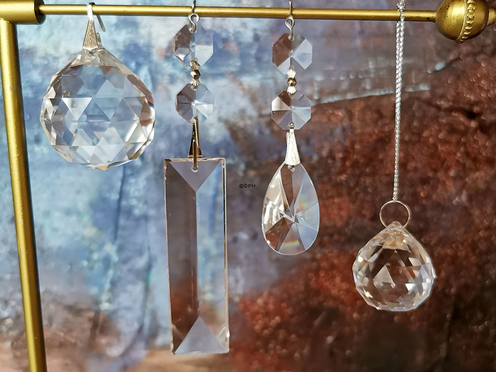 Prisme, aflang, sølv ægte krystal