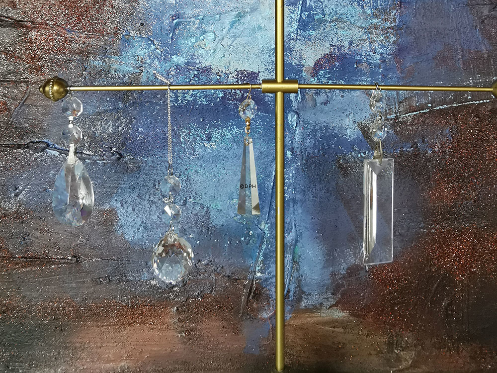 Prisme, aflang, sølv ægte krystal