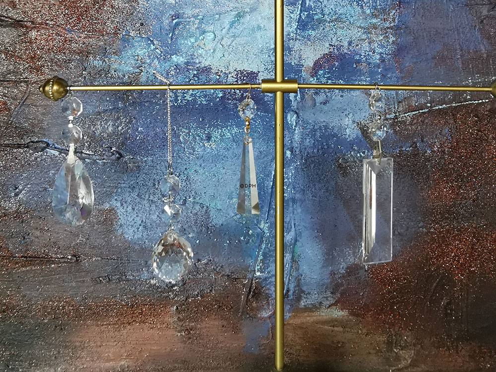 Prisme, aflang, guld ægte krystal