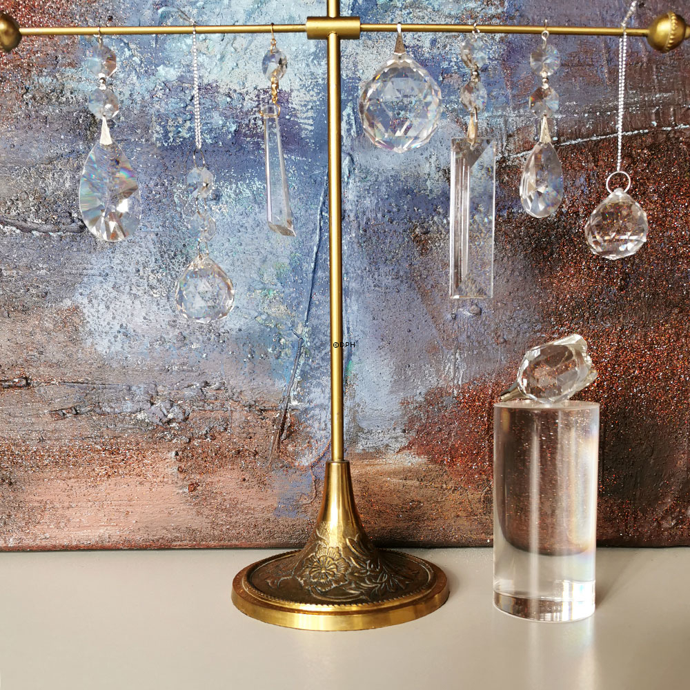 Prisme, aflang, guld ægte krystal