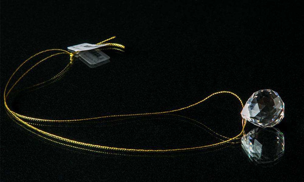 Prisme, ægte krystal, guld Ø: 2 cm