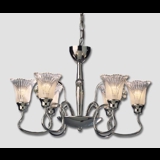 Rose 6-arm Chromium Chandelier with Crystals (Delivered unassembled