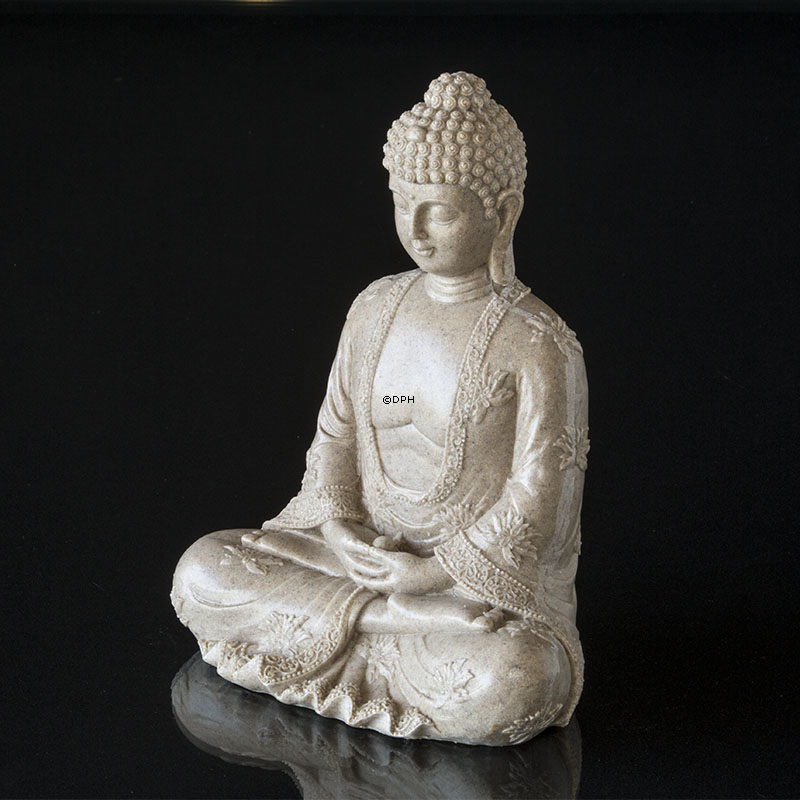 Buddha siddende meditation Dhyana Mudra, beige polyresin