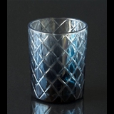 Tealightholder in blue glass faceted