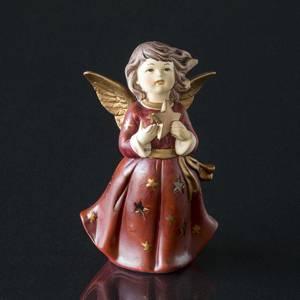 Engel med fløjte i rød, fyrfadslys, lille | Nr. WU1041 | DPH Trading