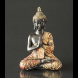 Buddha Praying, Black and Gold Polyresin