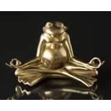 Mediterende Yoga Frø, guld polyresin