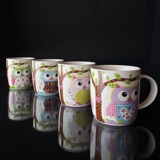 Krus med ugle - Studenterkrus - 4 forskellige motiver, sælges assorteret / pris pr. stk.