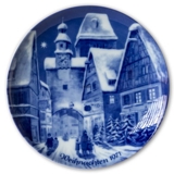 Berlin Design Christmas Plate 1971 Rothenburg ob der Tauber (German Text)