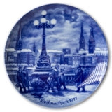 Berlin Design Christmas Plate 1977 Christmas Eve in Hamburg (German Text)