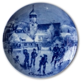 Berlin Design Christmas Plate 1982 Christmas Eve in Wasserburg (English Text)