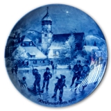 Berlin Design Christmas Plate 1982 Christmas Eve in Wasserburg (German Text)