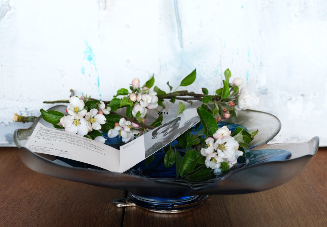 1977 Rosenthal Skål/platte, glas designet af Gynther Ferdinand Ris (har et skår på foden bagpå)