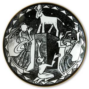 Wall decoration -Rorstrand black and white plates with biblical motifs