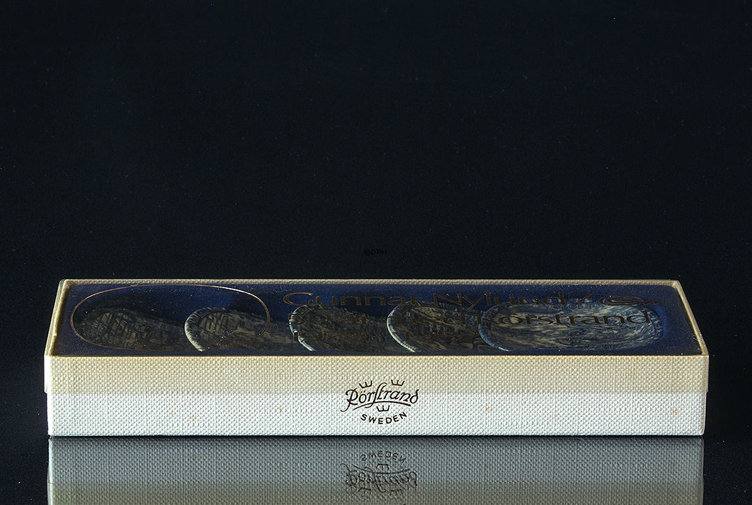 Rørstrand plaquetter 1978-1982, sæt med 5 stk.