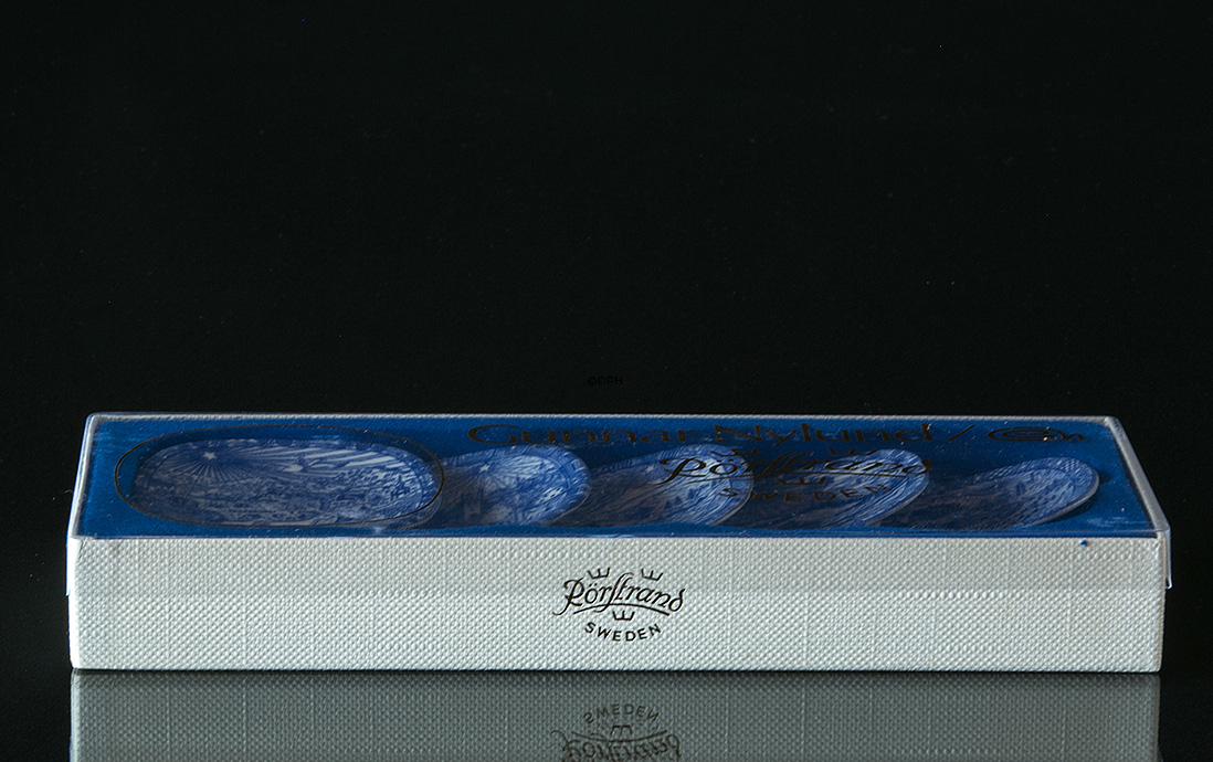 Rørstrand plaquetter 1988-1992, sæt med 5 stk.