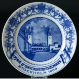 Rorstrand plate in Memory of the Art Industry Exhibition Stockholm 1909