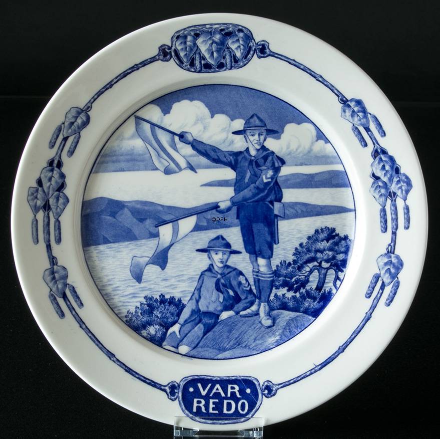 Rørstrand platte spejderbevægelsen Var redo ( Vær beredt ) stor