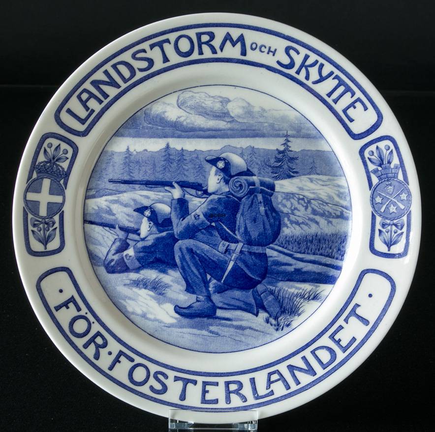 Platte med Landstorm og skytte - for fædrelandet