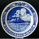 Plate with "Armed ship Sweden, small