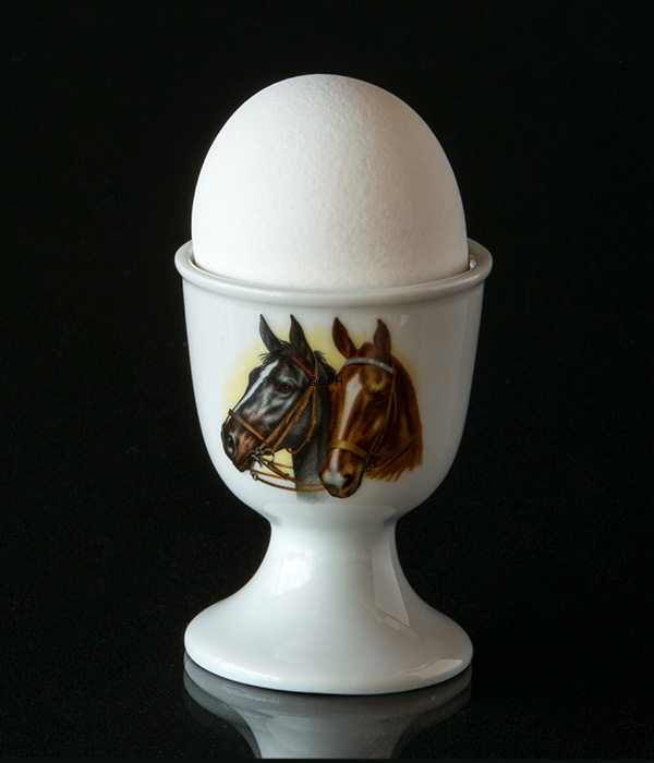 Strömgården æggebæger med hestehoveder, brun og sort