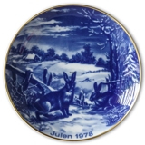 1978 Wallendorf Christmas plate, Rabbits