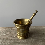 Old/vintage brass mortar with pestle