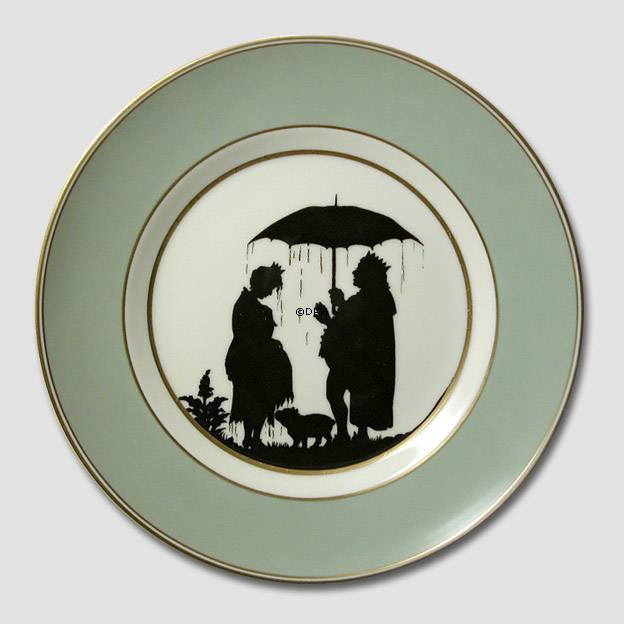 Royal Copenhagen Platte med Svinedrengen, silhouet