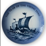 Plate with Vikingship 1980 - The year of the viking 1980, Royal Copenhagen