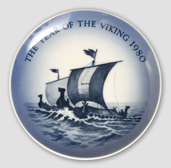 Platte med vikingeskib 1980 - Vikinge året, Royal Copenhagen