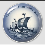 Platte med vikingeskib 1980 - Vikinge året, Royal Copenhagen