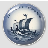Platte med vikingeskib 1980 - Vikinge året, Royal Copenhagen