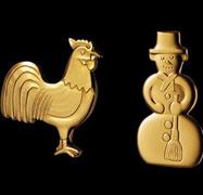 Georg Jensen Christmas Tree candleholder - Rooster and Snowman