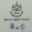 De Tre Tårne B&G Kjøbenhavn Danish China Works (stempel i grøn) B&G (stempel i blå) - Sådan er Bing & Grøndahl mærket fra 1899-1902