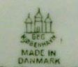 De Tre Tårne B&G Kjøbenhavn MADE IN DENMARK (stempel i grøn) - Sådan er Bing & Grøndahl porcelæn fra 1952-1958 mærket