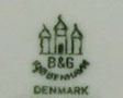 De Tre Tårne B&G Kjøbenhavn DENMARK (stempel i grøn) - Sådan er Bing & Grøndahl porcelæn mærket fra 1962-1970