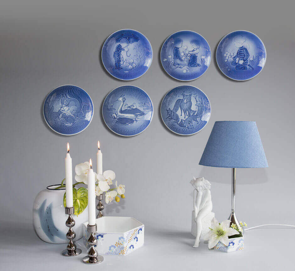 Blue Danish Mother's Day Plates