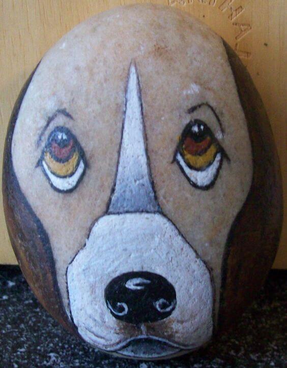 stenmaling - hund
