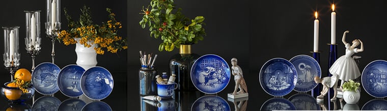 Wanddekoration - Blaue Teller