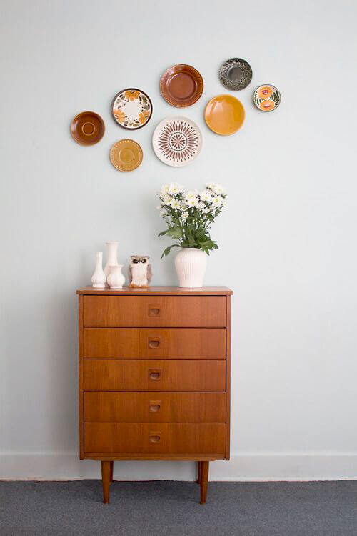 Plates together with teak tree furniture