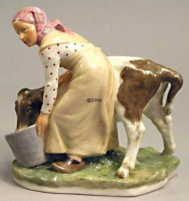 Pige med kalv i overglasur
