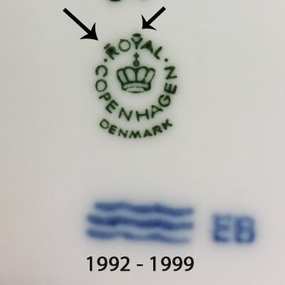 Royal Copenhagen markierung 1992-1999