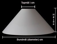 Flad rund lampeskærm - Måles sådan