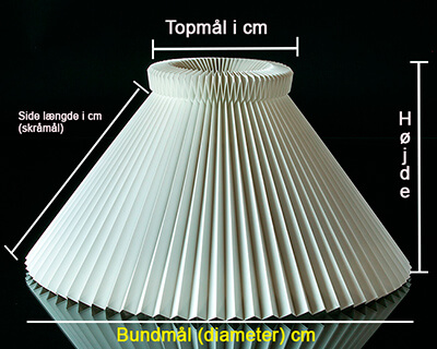 Le Klint Model 1 Lampeskærm - Sådan måles skærmen