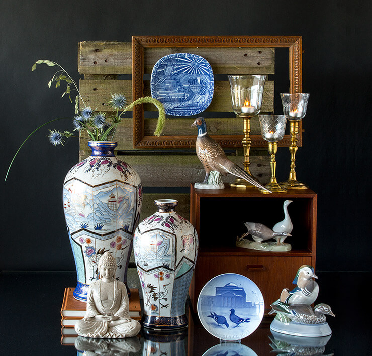 Brass candlesticks with Top Glass